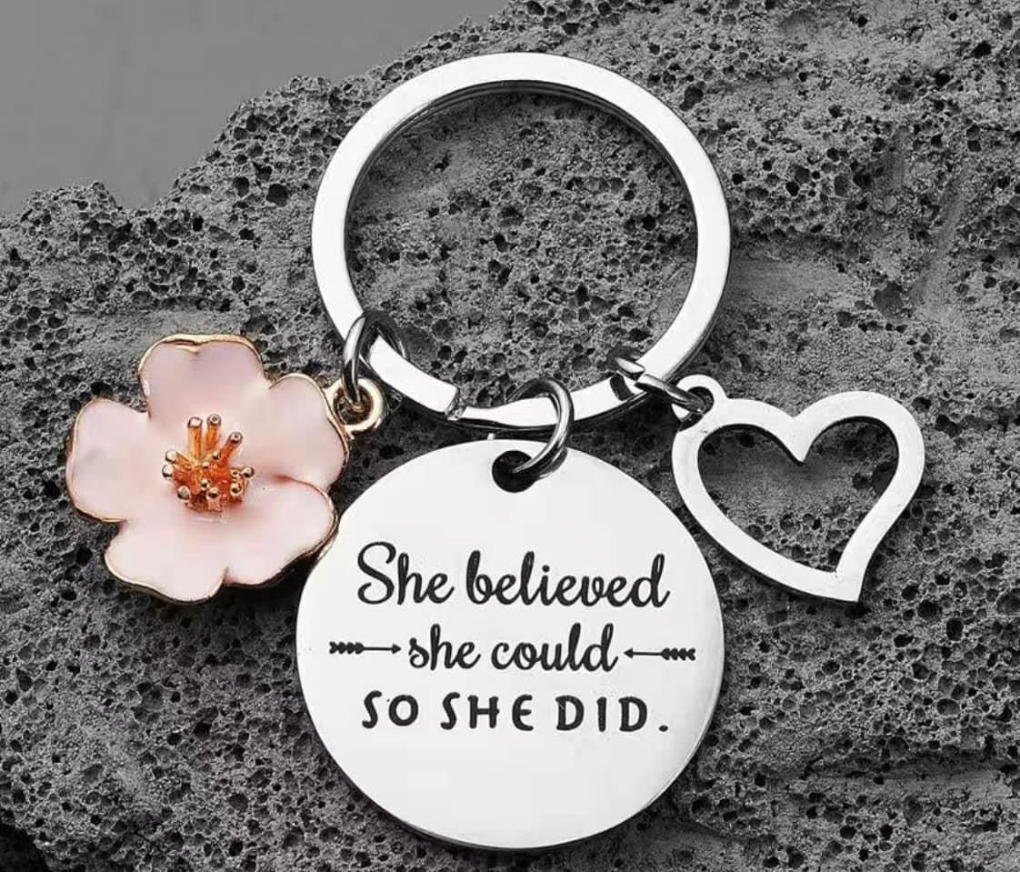 She Believed She Could Keychain