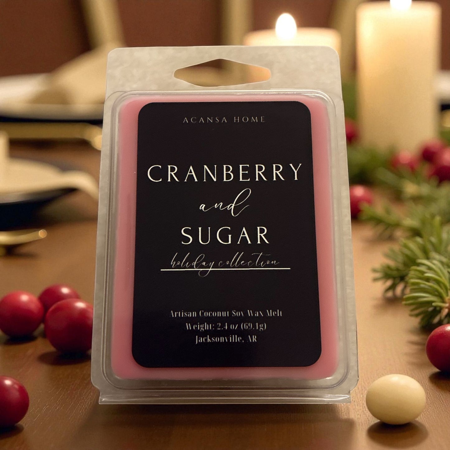Cranberry and Sugar  Holiday Wax Melts from Acansa Home