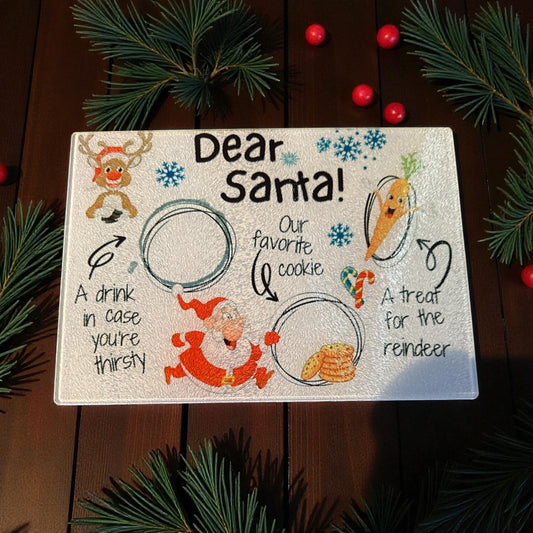 Glass Santa Christmas Platter