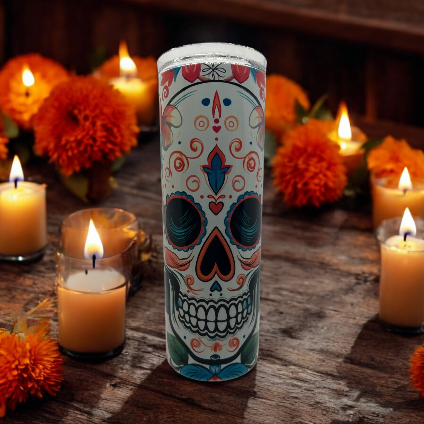 Grinning Sugar Skull Tumbler