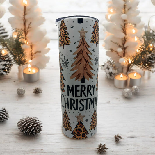 Animal Print Christmas Tree Tumbler