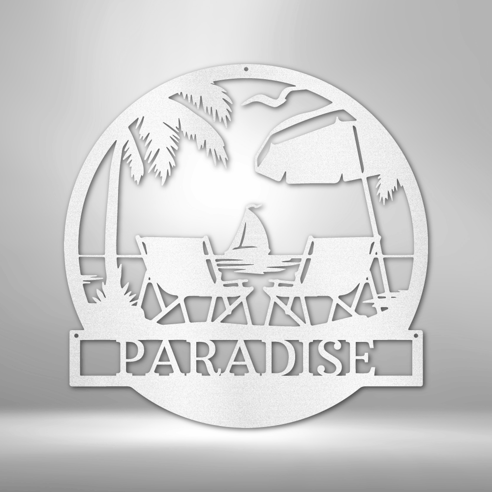 Beach Paradise Personalized Gifts - Custom Metal Sign