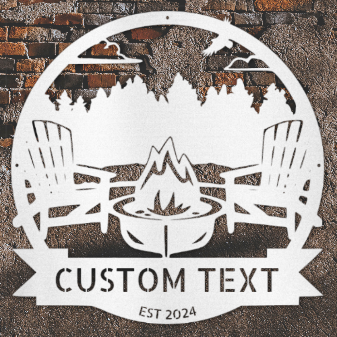 Lake Scene Metal Sign - Personalized Gifts - Custom Campfire and Camper Decor Sign