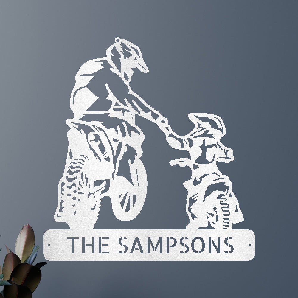 Father and Son Motocross Personalized Gifts - Custom Metal Sign