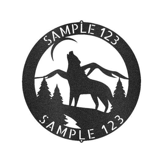 Howling Grey Wolf Personalized Gifts - Custom Metal Sign