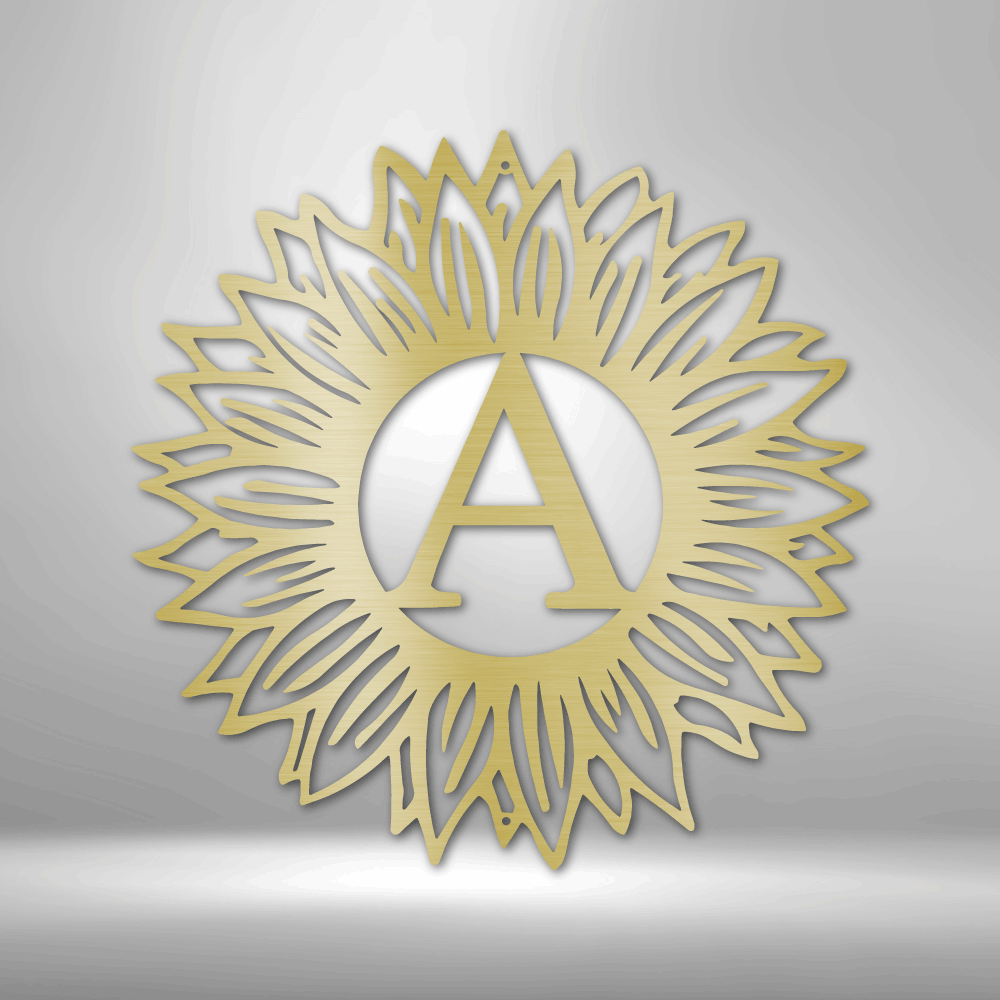 Sunflower Initial Personalized Gifts - Custom Metal Sign