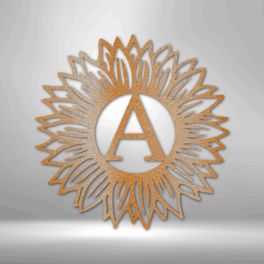Sunflower Initial Personalized Gifts - Custom Metal Sign