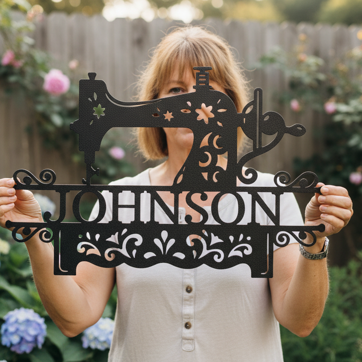 Sewing Sign - Custom Metal Sign, Christmas Gift - Quilting Room Decor
